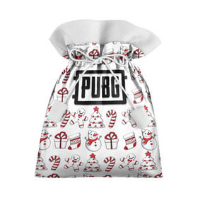 Подарочный 3D мешок с принтом Новогодний PUBG , 100% полиэстер | Размер: 29*39 см | Тематика изображения на принте: battle | chicken | dinner | winner | битва | год | королевская | новый | подарок | снеговик