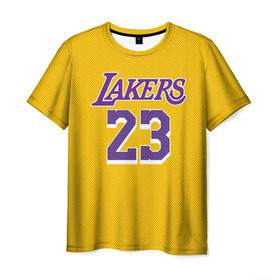 Мужская футболка 3D с принтом James 18-19 LA Lakers home , 100% полиэфир | прямой крой, круглый вырез горловины, длина до линии бедер | angeles | james | lakers | lebron | los | nba | usa | анджелес | джеймс | леброн | лейкерс | лос | нба | сша