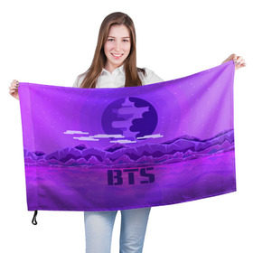 Флаг 3D с принтом BTS BAND , 100% полиэстер | плотность ткани — 95 г/м2, размер — 67 х 109 см. Принт наносится с одной стороны | bangtan boys | music | богдан бойс | бтс | корея | музыка | парни | поп музыка
