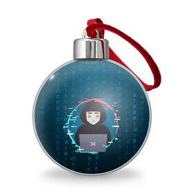 Ёлочный шар с принтом Anonymous hacker , Пластик | Диаметр: 77 мм | anonymous | hacker | it | аноним | взлом | компьютер | ноутбук | программист | хакер