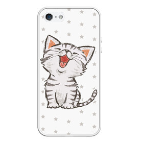 Чехол для iPhone 5/5S матовый с принтом Милейший Котик , Силикон | Область печати: задняя сторона чехла, без боковых панелей | cat | cats | cute | kitten | kitty | pussy | smile | звезды | кот | котенок | котик | котики | коты | котята | кошечка | кошечки | кошка | кошки | милая | милота | милый | полосатый | смеется | улыбается | улыбака | улыбка