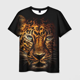 Мужская футболка 3D с принтом Ягуар , 100% полиэфир | прямой крой, круглый вырез горловины, длина до линии бедер | гепард | кошка | леопард | охотник | тигр | хищник | ягуар