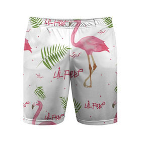 Мужские шорты 3D спортивные с принтом Lil Peep pink flamingo ,  |  | Тематика изображения на принте: benz truck | girls. pink | gustav hr | hip hop | lil | lil peep | peep | rap | лил | лилпип | листья | пальма | пальмы | пип | розовый | рэп | фламинго | хип хоп | эмо | эмо реп