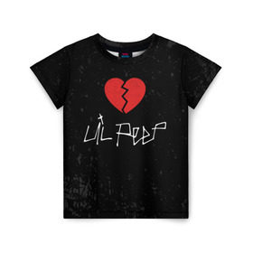 Детская футболка 3D с принтом Lil Peep Broken Heart , 100% гипоаллергенный полиэфир | прямой крой, круглый вырез горловины, длина до линии бедер, чуть спущенное плечо, ткань немного тянется | broken | dead | heart | lil | lil peep | lilpeep | music | peep | pump | rap | rapper | red | rip | густав | красное | лил | лил пип | лилпип | мертв | память | пип | разбитое | рип | рэп | рэпер | сердечко | сердце | умер | эмо