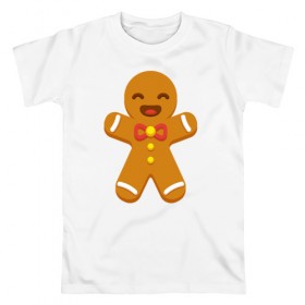 Мужская футболка хлопок с принтом Печенька , 100% хлопок | прямой крой, круглый вырез горловины, длина до линии бедер, слегка спущенное плечо. | 