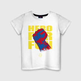 Детская футболка хлопок с принтом Hero For Fun , 100% хлопок | круглый вырез горловины, полуприлегающий силуэт, длина до линии бедер | ok hero | one | punchm anime | saitama | аниме | ванпанч