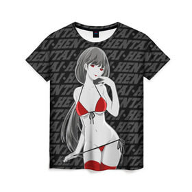 Женская футболка 3D с принтом HENTAI CHAN , 100% полиэфир ( синтетическое хлопкоподобное полотно) | прямой крой, круглый вырез горловины, длина до линии бедер | ahegao | anime | kodome | manga | senpai | аниме | анимэ | ахегао | кодоме | манга | меха | сенпай | юри | яой