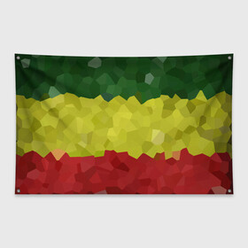 Флаг-баннер с принтом Эфиопия , 100% полиэстер | размер 67 х 109 см, плотность ткани — 95 г/м2; по краям флага есть четыре люверса для крепления | 420 | 4:20 | боб марли | раста | растаман | эвиопия