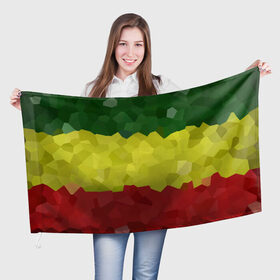 Флаг 3D с принтом Эфиопия , 100% полиэстер | плотность ткани — 95 г/м2, размер — 67 х 109 см. Принт наносится с одной стороны | 420 | 4:20 | боб марли | раста | растаман | эвиопия