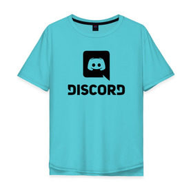Мужская футболка хлопок Oversize с принтом DISCORD , 100% хлопок | свободный крой, круглый ворот, “спинка” длиннее передней части | Тематика изображения на принте: дискорд | игры | скайп