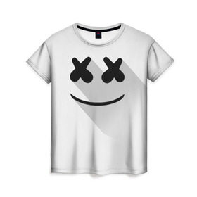 Женская футболка 3D с принтом Marshmello , 100% полиэфир ( синтетическое хлопкоподобное полотно) | прямой крой, круглый вырез горловины, длина до линии бедер | marshmello | диджей | клуб | клубная музыка | маршмеллоу | маршмэлло | маршмэллоу | музыка | электронная
