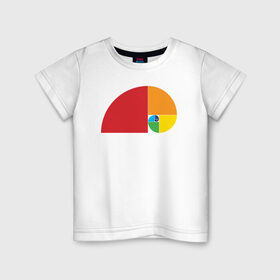 Детская футболка хлопок с принтом Радуга Фибоначчи , 100% хлопок | круглый вырез горловины, полуприлегающий силуэт, длина до линии бедер | золотое сечение | леонардо пизанский | математика | отношение | пропорция | улитка | фиббоначи | фибоначи | фибоначчи | числа