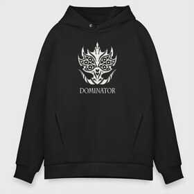 Мужское худи Oversize хлопок с принтом Orc Mage - Dominator , френч-терри — 70% хлопок, 30% полиэстер. Мягкий теплый начес внутри —100% хлопок | боковые карманы, эластичные манжеты и нижняя кромка, капюшон на магнитной кнопке | доминатор | линейка 2 | орк | файтер