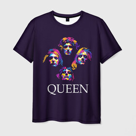 Мужская футболка 3D с принтом Queen , 100% полиэфир | прямой крой, круглый вырез горловины, длина до линии бедер | Тематика изображения на принте: queen | брайан мэи | британская | группа | джон дикон | королева | роджер тейлор | рок | фредди меркьюри