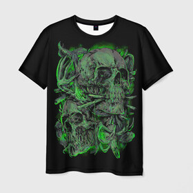 Мужская футболка 3D с принтом Черепа , 100% полиэфир | прямой крой, круглый вырез горловины, длина до линии бедер | dead | demon | devil | executioner | punisher | rap | rock | satan | skull | swag | каратель | палач | скелет | череп