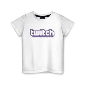 Детская футболка хлопок с принтом Twitch , 100% хлопок | круглый вырез горловины, полуприлегающий силуэт, длина до линии бедер | stream | twitch | youtube | игры | популярные | стрим | твич | фиолетовый | ютуб