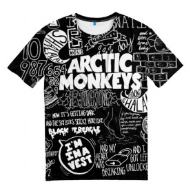 Мужская футболка 3D с принтом Arctic Monkeys , 100% полиэфир | прямой крой, круглый вырез горловины, длина до линии бедер | arctic monkeys | алекс тёрнер | арктик манкиз | группы | джейми кук | инди | музыка | мэтт хелдерс | ник омэлли | постпанк | рок