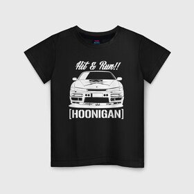 Детская футболка хлопок с принтом Nissan Silvia S14 Hoonigan , 100% хлопок | круглый вырез горловины, полуприлегающий силуэт, длина до линии бедер | Тематика изображения на принте: hoonigan | nissan | nissan silvia s14 | silvia s14