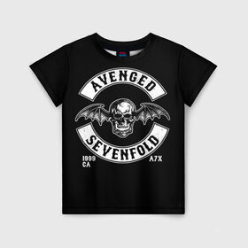 Детская футболка 3D с принтом Avenged Sevenfold , 100% гипоаллергенный полиэфир | прямой крой, круглый вырез горловины, длина до линии бедер, чуть спущенное плечо, ткань немного тянется | a7x | avenged sevenfold | heavy metal | metal | группы | метал | музыка | прогрессивный метал | рок | хард рок | хэви метал
