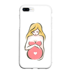 Чехол для iPhone 7Plus/8 Plus матовый с принтом Рождение новой жизни , Силикон | Область печати: задняя сторона чехла, без боковых панелей | Тематика изображения на принте: беременная | беременность | будущая мама | девушка | для мам