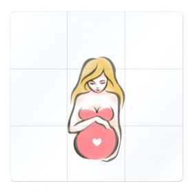 Магнитный плакат 3Х3 с принтом Рождение новой жизни , Полимерный материал с магнитным слоем | 9 деталей размером 9*9 см | Тематика изображения на принте: беременная | беременность | будущая мама | девушка | для мам