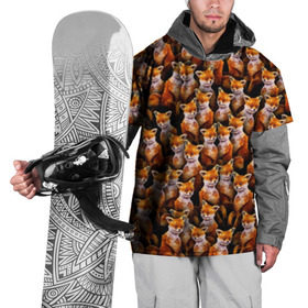Накидка на куртку 3D с принтом Упоротые лисы , 100% полиэстер |  | Тематика изображения на принте: fox | животные | лис | лиса | лисичка | мем | паттрен | рыжий | толпа | упортый | фыр фыр