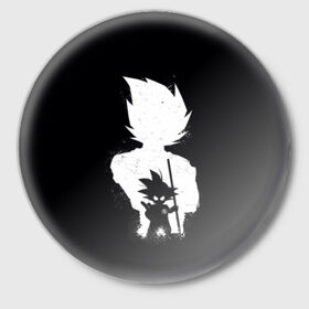 Значок с принтом Son Goku ,  металл | круглая форма, металлическая застежка в виде булавки | ball | dragon | goku | son | гоку | драконий | жемчуг | сон