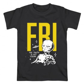 Мужская футболка хлопок с принтом FBI , 100% хлопок | прямой крой, круглый вырез горловины, длина до линии бедер, слегка спущенное плечо. | 