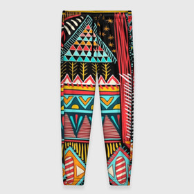 Женские брюки 3D с принтом Африканский стиль  , полиэстер 100% | прямой крой, два кармана без застежек по бокам, с мягкой трикотажной резинкой на поясе и по низу штанин. В поясе для дополнительного комфорта — широкие завязки | Тематика изображения на принте: africa | african | pattern | style | trend | африка | африканский стиль | геометрия | мода | орнамент | паттерн | стиль | тренд