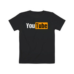 Детская футболка хлопок с принтом YouTube , 100% хлопок | круглый вырез горловины, полуприлегающий силуэт, длина до линии бедер | youtube | ютуб