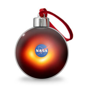 Ёлочный шар с принтом Черная дыра NASA , Пластик | Диаметр: 77 мм | Тематика изображения на принте: nasa | астрономия | горизонт событий | космос | наса | черная дыра