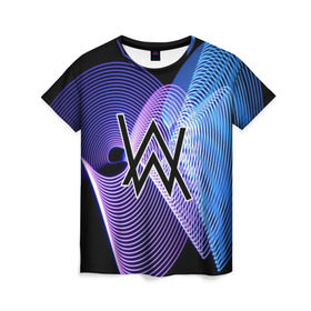 Женская футболка 3D с принтом alan walker , 100% полиэфир ( синтетическое хлопкоподобное полотно) | прямой крой, круглый вырез горловины, длина до линии бедер | alan walker | club | music | клуб | клубная музыка | клубняк