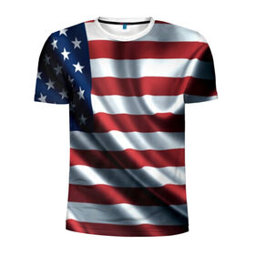 Мужская футболка 3D спортивная с принтом Символика Америки , 100% полиэстер с улучшенными характеристиками | приталенный силуэт, круглая горловина, широкие плечи, сужается к линии бедра | usa | абстракция | америка | американский | герб | звезды | краска | символика сша | страны | сша | флаг | штаты