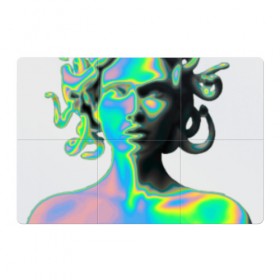Магнитный плакат 3Х2 с принтом Gorgon Medusa , Полимерный материал с магнитным слоем | 6 деталей размером 9*9 см | gorgon medusa | бог | богиня | горгона медуза | змеи | змея | камень | необычно | статуя