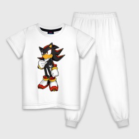 Детская пижама хлопок с принтом Shadow Sonic (3) , 100% хлопок |  брюки и футболка прямого кроя, без карманов, на брюках мягкая резинка на поясе и по низу штанин
 | sega | shadow | sonic | sonic x | x | ежик | игра | наклз | сега | скорость | соник | тейлз | тэйлз | шедоу