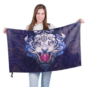 Флаг 3D с принтом ТИГР , 100% полиэстер | плотность ткани — 95 г/м2, размер — 67 х 109 см. Принт наносится с одной стороны | Тематика изображения на принте: 24 на 7 тигр | арт | взгляд | иллюстрация | клыки | кот | коты | котяра | кошка | кошки | самурай | свирепый взгляд | скетч | тигр | тигры | цифровой рисунок | япония | японский арт | японский тигр