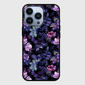 Чехол для iPhone 13 Pro с принтом Цветочный сад ,  |  | Тематика изображения на принте: бутоны | вишня | зимняя вишня | красные ягоды | летняя | лето | листья | малина | мода | плоды | сочная | цветы | ягоды | яркая