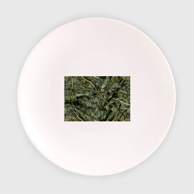 Тарелка с принтом Лесной камуфляж , фарфор | диаметр - 210 мм
диаметр для нанесения принта - 120 мм | Тематика изображения на принте: камуфляж | лесной камуфляж