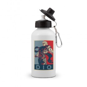Бутылка спортивная с принтом Дио Брандо , металл | емкость — 500 мл, в комплекте две пластиковые крышки и карабин для крепления | anime | dio | jojo | manga | аниме | джоджо | дио брандо | манга