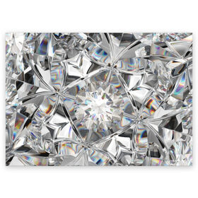 Поздравительная открытка с принтом Бриллиантовый блеск , 100% бумага | плотность бумаги 280 г/м2, матовая, на обратной стороне линовка и место для марки
 | cut | diamond | gem | glitter | jewel | kaleidoscope | luxury | shine | sparkle | white | алмаз | белый | блеск | бриллиант | диамант | драгоценность | драгоценный камень | калейдоскоп | люкс | огранка | роскошь | сверкать | сияние
