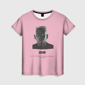 Женская футболка 3D с принтом Tyler, The Creator (IGOR) , 100% полиэфир ( синтетическое хлопкоподобное полотно) | прямой крой, круглый вырез горловины, длина до линии бедер | bomb | boy | cherry | creator | flower | igor | rap | tayler | the | tyler | альбом | игорь | криэйтор | музыка | реп | рэп | тайлер