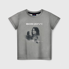 Детская футболка 3D с принтом Bon Jovi , 100% гипоаллергенный полиэфир | прямой крой, круглый вырез горловины, длина до линии бедер, чуть спущенное плечо, ткань немного тянется | bon jovi | альбом | арена | бон | бон джови | глэм | группа | джови | джон | метал | музыка | надпись | песни | поп | попрок | рок | рокер | смайл | солист | софт | стена | хард | хеви | хевиметал