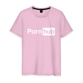 Мужская футболка хлопок с принтом PornHub , 100% хлопок | прямой крой, круглый вырез горловины, длина до линии бедер, слегка спущенное плечо. | brazzers | браззерс