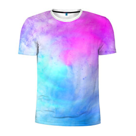 Мужская футболка 3D спортивная с принтом Лето , 100% полиэстер с улучшенными характеристиками | приталенный силуэт, круглая горловина, широкие плечи, сужается к линии бедра | tie dye | tie dye футболка | летняя футболка | розовый | синий | тай дай | тай дай футболка | фиолетовый | яркая футболка