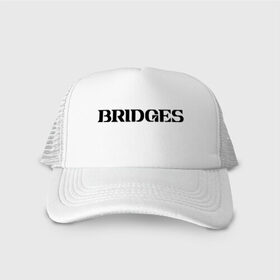 Кепка тракер с сеткой с принтом BRIDGES , трикотажное полотно; задняя часть — сетка | длинный козырек, универсальный размер, пластиковая застежка | bridges | death stranding | fragile express | games | kojima | kojima productions | logo | ludens | игры | кодзима | лого | люденс