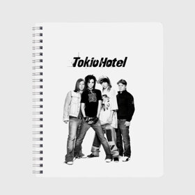 Тетрадь с принтом Tokio Hotel , 100% бумага | 48 листов, плотность листов — 60 г/м2, плотность картонной обложки — 250 г/м2. Листы скреплены сбоку удобной пружинной спиралью. Уголки страниц и обложки скругленные. Цвет линий — светло-серый
 | alternative rock | band | bill kaulitz | boys | german | hotel | music | pop rock | powerpop | synthpop | tokyo | tom ka | альтернативный рок | билл каулитц | георг листинг | группа | густав шефер | мальчики | музыка | немецкая | отель | пауэр поп
