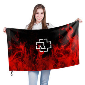 Флаг 3D с принтом RAMMSTEIN , 100% полиэстер | плотность ткани — 95 г/м2, размер — 67 х 109 см. Принт наносится с одной стороны | fire | metallica | music | rammstein | rock | металл | металлика | музыка | огонь | пламя | раммштайн | рок | рок группа