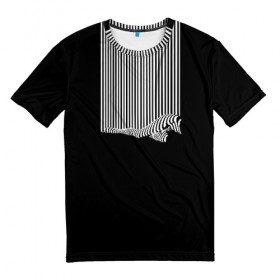 Мужская футболка 3D с принтом Полосатый Стиль (+Спина) , 100% полиэфир | прямой крой, круглый вырез горловины, длина до линии бедер | белый | девушка | зебра | леди | линии | ноги | ножки | полосы | стиль | черно белый