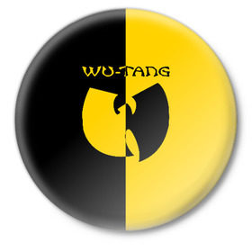 Значок с принтом WU TANG CLAN ,  металл | круглая форма, металлическая застежка в виде булавки | wu tang | wu tang clan | ву танг | ву танг клан