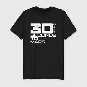Мужская футболка премиум с принтом 30 SECONDS TO MARS , 92% хлопок, 8% лайкра | приталенный силуэт, круглый вырез ворота, длина до линии бедра, короткий рукав | Тематика изображения на принте: 30 seconds to mars | 30 секунд до марса | джаред лето